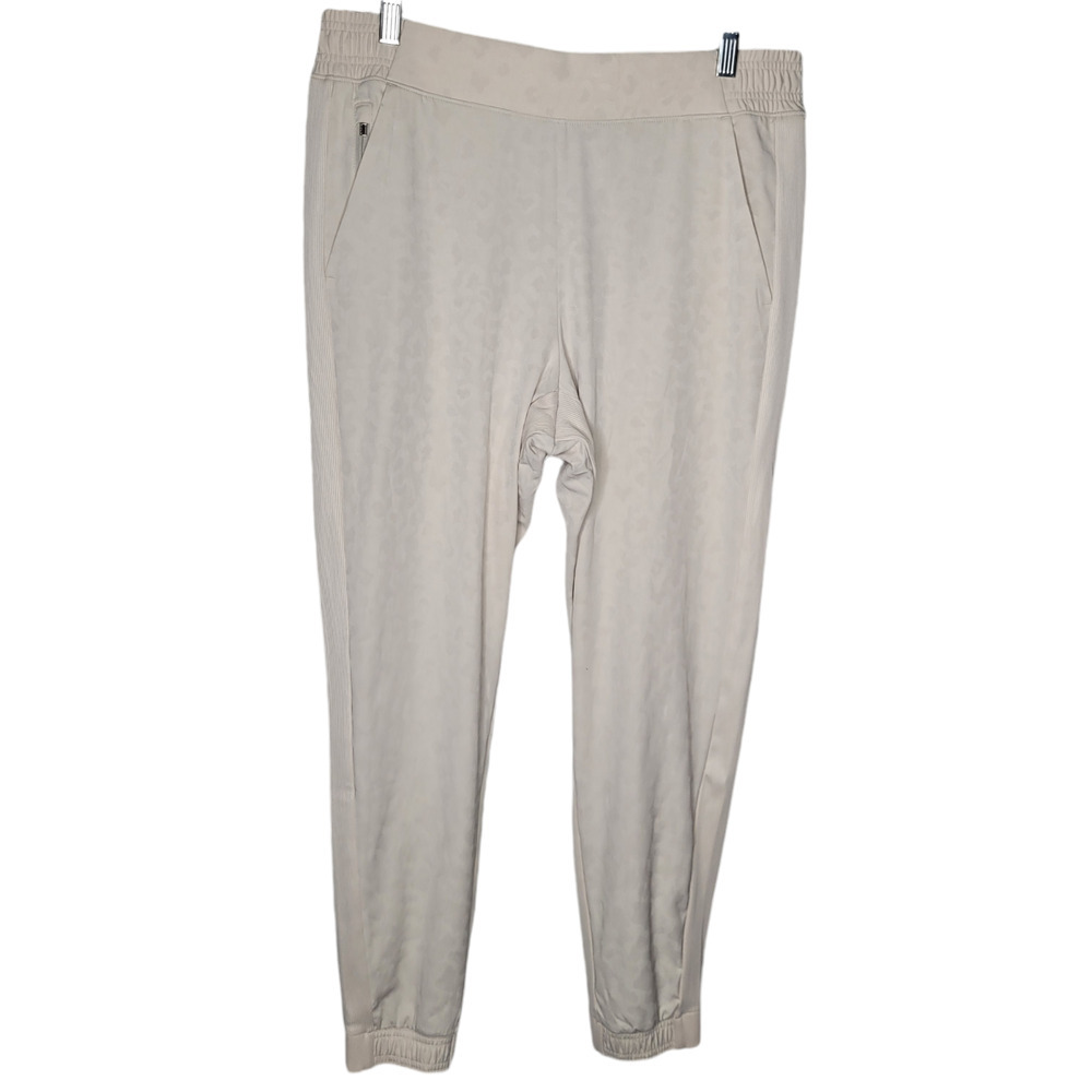 Athleta Pants Womens Size 12 Beige Brooklyn Textured Jogger Leopard 981251
